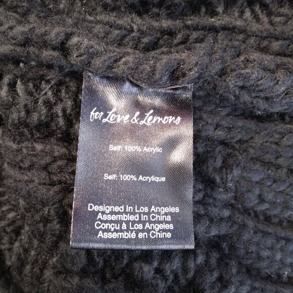 NWT For Love and Lemons Quinn One Shoulder Black Knit Sweater Size S - Picture 11 of 12